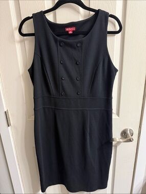 Merona Black Sleeveless Button-Front Sheath Dress